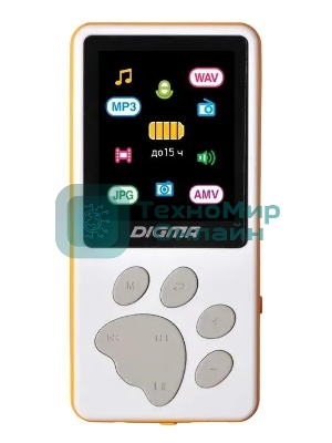 Плеер Hi-Fi Flash Digma S4 8Gb белый/оранжевый/1.8