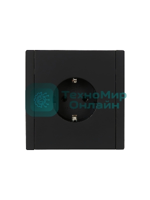 Розетка СП FORTE&PIANO FP114 16А с заземл. без защ. шторок безвинт. крепл. черный IEK FP-R11-16-1-K02