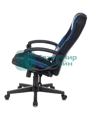 Кресло игровое Zombie 9 черный/синий, искусст.кожа/ткань, крестовина пластик
