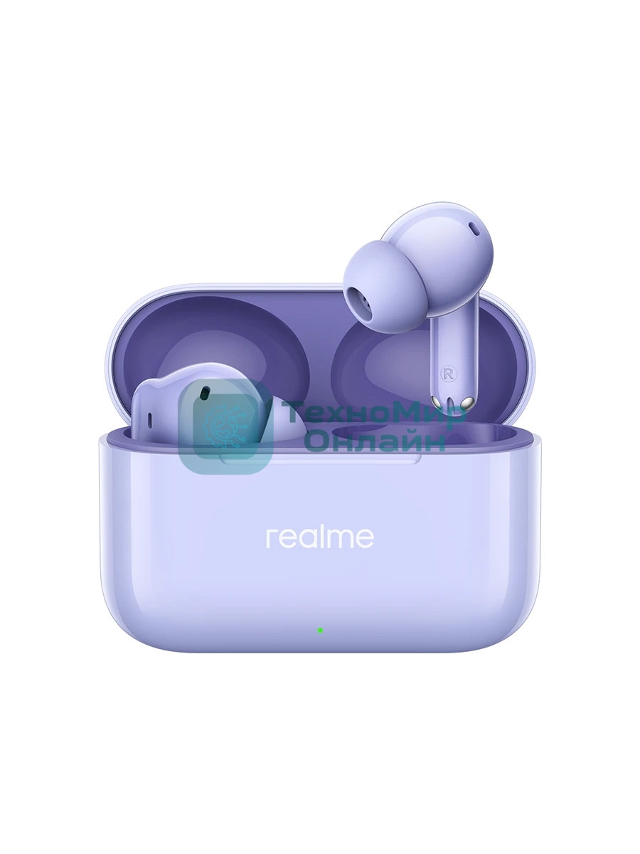 Наушники TWS Realme Buds T200 фиолетовый, внутриканальные, Bluetooth, до 30 ч