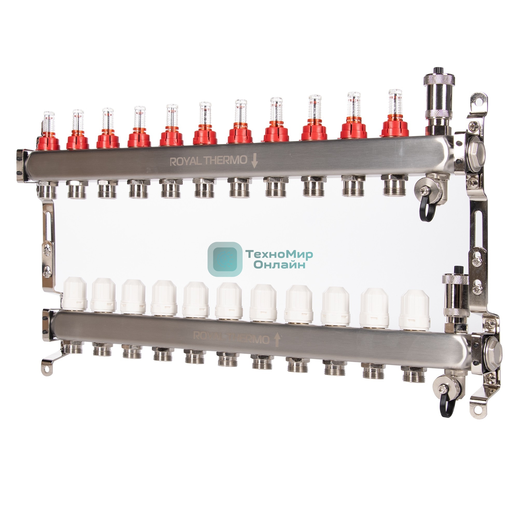 Коллектор Royal Thermo нерж. в сборе с расходомерами 1