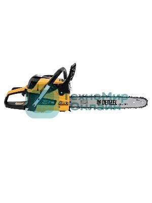 Пила цепная бензиновая Denzel DS-5218, шина 45 см, 52см3, 3 л.с., шаг 0,325, паз 1,5 мм, 72 зв