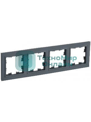 Рамка 4-местная IEK BRITE РУ-4-БрГ графит