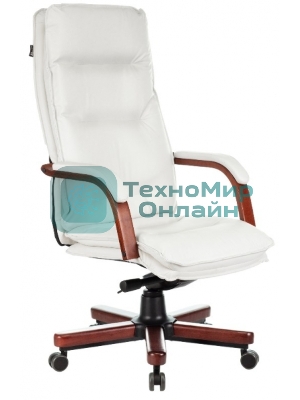 Кресло руководителя Бюрократ T-9927Walnut слоновая кость кожа крестов. металл/дерево