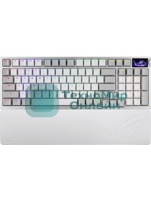 Клавиатура ASUS ROG Azoth 96 HE гибридная, USB Type-C, Bluetooth, радиоканал, белый