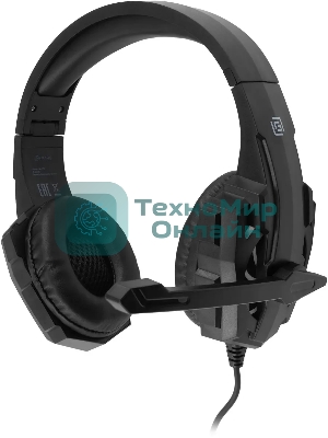 Гарнитура Oklick HS-L355G чёрный, проводная, 3.5 мм, подсветка