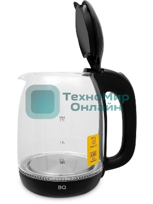 Чайник электрический BQ KT1830G, 2200Вт, 1.7л, черный
