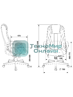 Кресло игровое Zombie 9 черный/синий, искусст.кожа/ткань, крестовина пластик