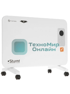 Конвектор электрический Sturm! CH1000D, белый, 1000 Вт, 15 м2, дисплей, электронный термостат