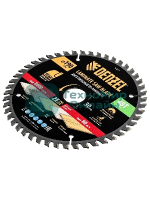 Пильный диск по ламинату Denzel ф190 х 30 мм, 48 зубьев
