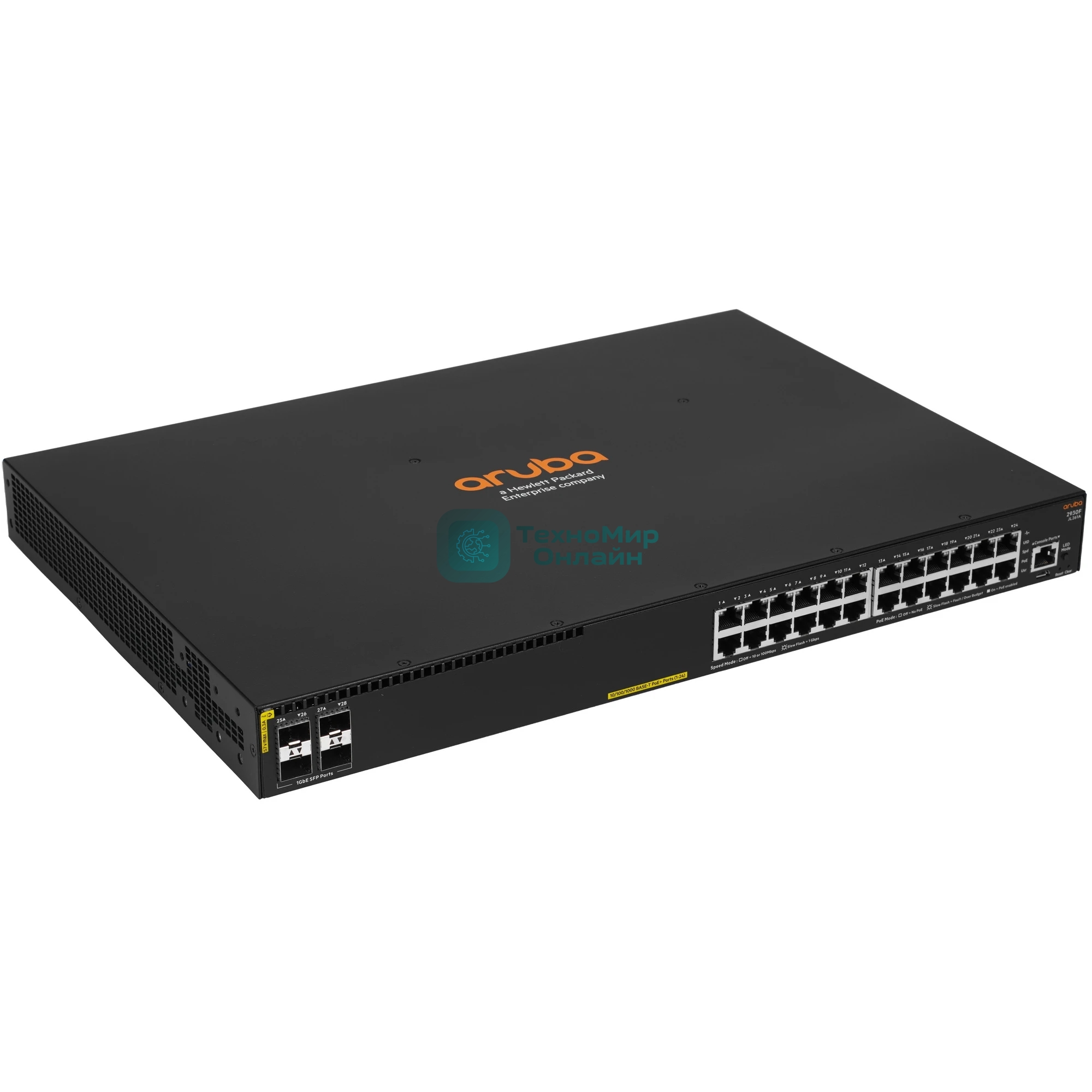 Коммутатор HPE Aruba 2930F 24G 4SFP+, 24×1 Гбит/с + 4×10 Гбит/с SFP+, управляемый