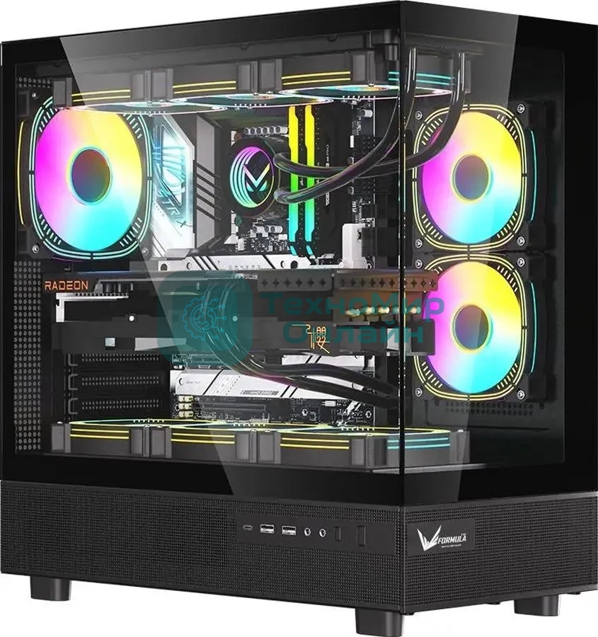 Компьютерный корпус AeroCool/Formula Crystal Z8 FLOE черный без БП ATX 3x120мм 5x140мм 1xUSB2.0 1xUSB3.0 1xUSB3.1 audio bott PSU