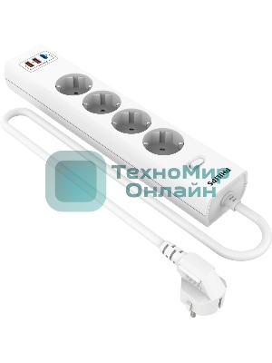 Сетевой фильтр Philips CHP4346WA/51, 2м, 4 розетки, белый