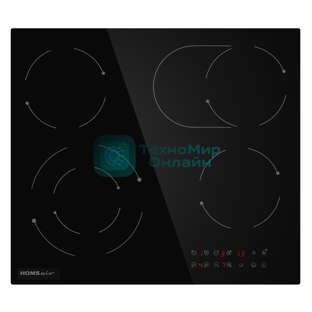 Электрическая варочная панель HOMSair HVС64SMDBK Hi-Light, независимая, черный