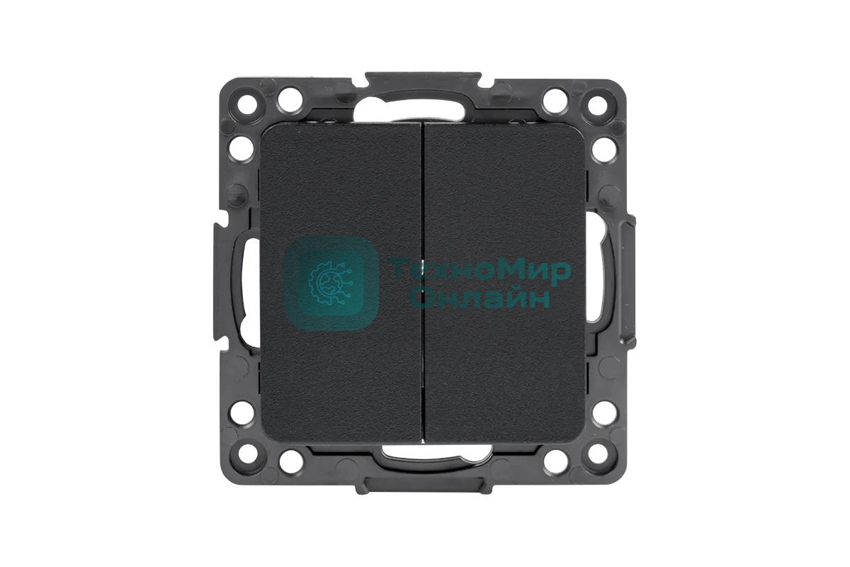 Механизм выключателя EKF EZV10-023-10 Стокгольм PROxima 2-кл. 10А, автоматические клеммы, черный