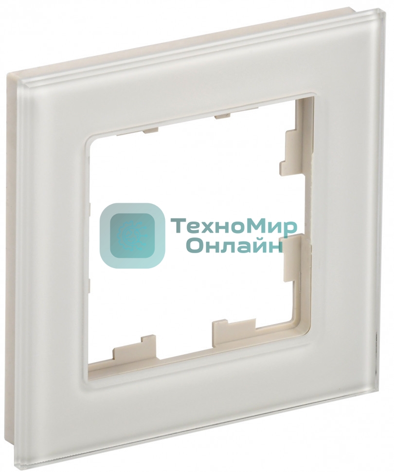Рамка 1-мест. IEK BRITE РУ-1-2-БрВа стекло ванильный