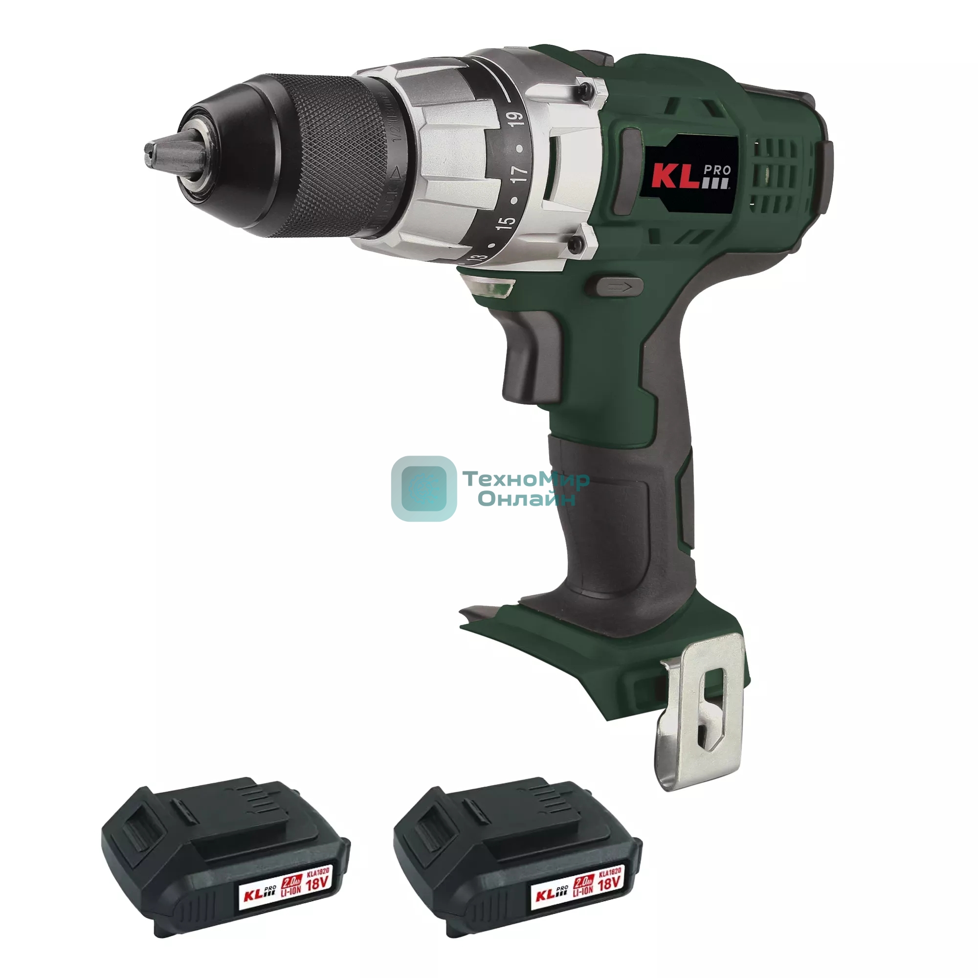Дрель-шуруповерт Klpro KLNM18-20, 18 В, 2 Ач, 40 Нм, бесщеточный
