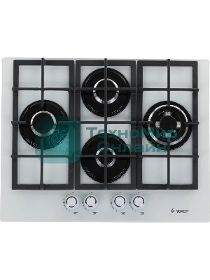 Газовая варочная панель Gefest ПВГ 2231-01 Р12, 4 конфорки, закаленное стекло, белый