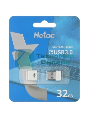 Флешка USB Netac U116 white (N3U116N32G-32WH), 32GB, USB 3.2, R/W 90/30, белый