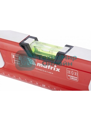 Уровень Matrix алюминиевый, магнит фрезерованный, 3 глазка 2 комп, рукоятки, 600 мм