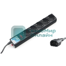 Сетевой фильтр PowerCube, PC 3м, 5р, черный граф. 10А, UPS(C14), SPG5-B3