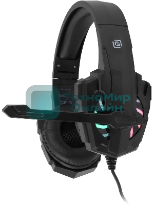 Гарнитура Oklick HS-L355G чёрный, проводная, 3.5 мм, подсветка