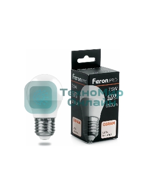 Лампа светодиодная Feron PRO LB-1407 7.5Вт Е27 белый матовый шар