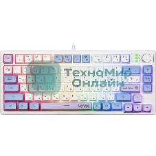 Клавиатура проводная игровая Defender Novis GK-318 RU,бел/гол,80кн+FN,радуж,1.5м
