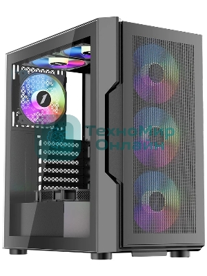 Компьютерный корпус 1STPLAYER TRILOBITE T7-P черный ATX 4x120мм LED fans T7-P-BK-4F1