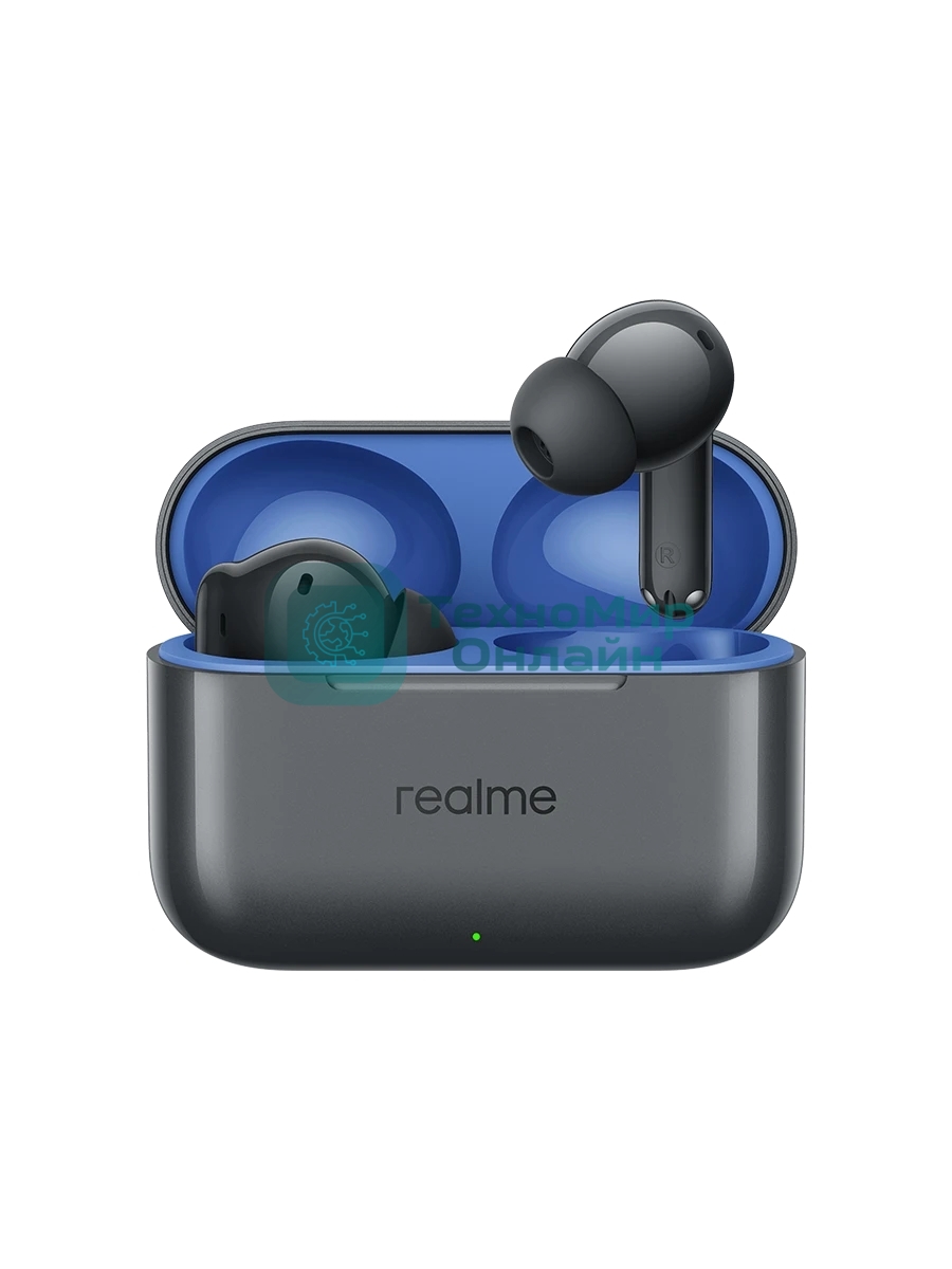 Наушники TWS Realme Buds T200 серый, внутриканальные, Bluetooth, до 30 ч