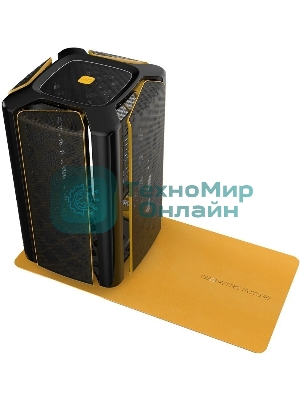 Компьютерный корпус без блока питания Geometric Future Model 2 The Ark, Mini-Tower, no fans, 3xUSB-A 3.0, 1xUSB 3.2 Type-C, mATX, mITX Black/Gold