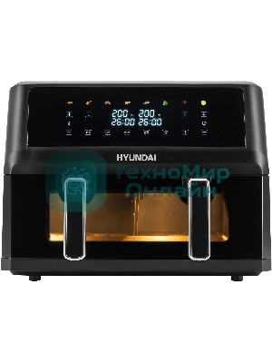 Аэрогриль Hyundai HYF-9089 черный, 2400 Вт, 11 л, сенсор, 9 программ