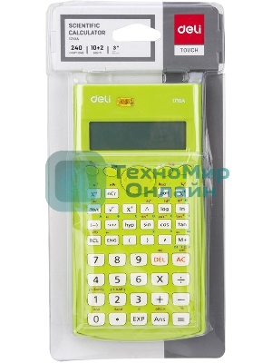 Калькулятор научный Deli E1710A/GRN зеленый 10+2-разр.