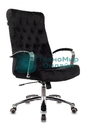 Кресло руководителя Бюрократ T-9928SL Fabric черный Italia Black, крестов. металл хром