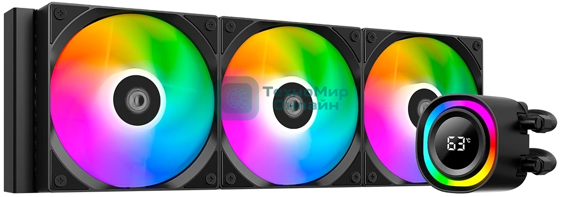Система жидкостного охлаждения ID-Cooling FX360 TD ARGB Soc-AM5/AM4/1200/1700/1851 черный 4-pin 27.2dB Al+Cu LCD 350W Ret