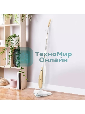 Швабра паровая Kitfort KT-1014 1300Вт золотистый/белый