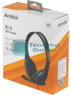 Гарнитура A4Tech HU-9 чёрный, проводная
