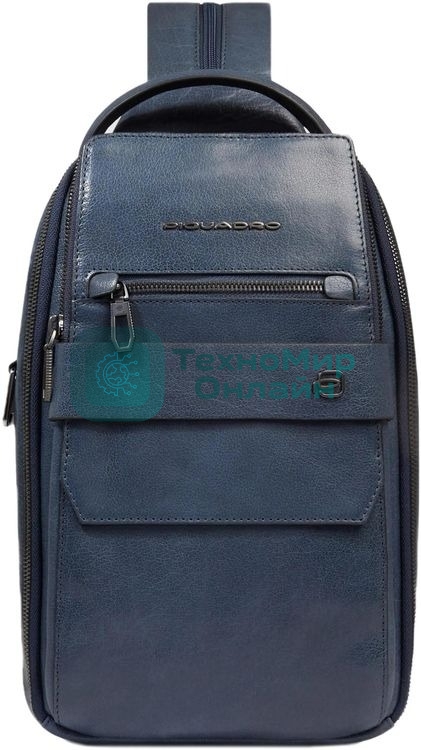 Рюкзак слинг мужской Piquadro Solm CA7028S141/AV серо-голубой кожа