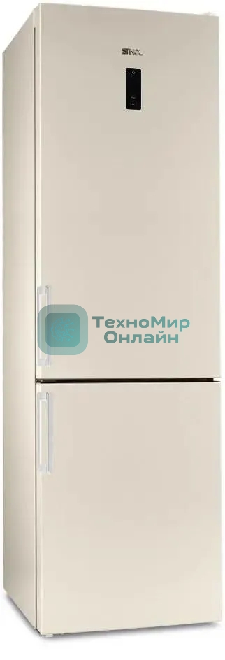 Холодильник Stinol STN 200 DE бежевый двухкамерный 249/75л морозилка снизу, No Frost