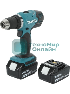Дрель-шуруповерт Makita DDF453RFE, 18 В, 3 Ач, 42 Нм, щеточный