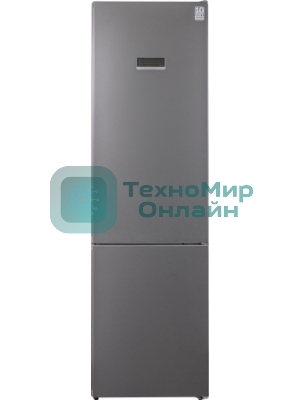 Холодильник Weissgauff CBN2WB1C2 INVERTER тёмно-серый двухкамерный 280/108л морозилка снизу, No Frost
