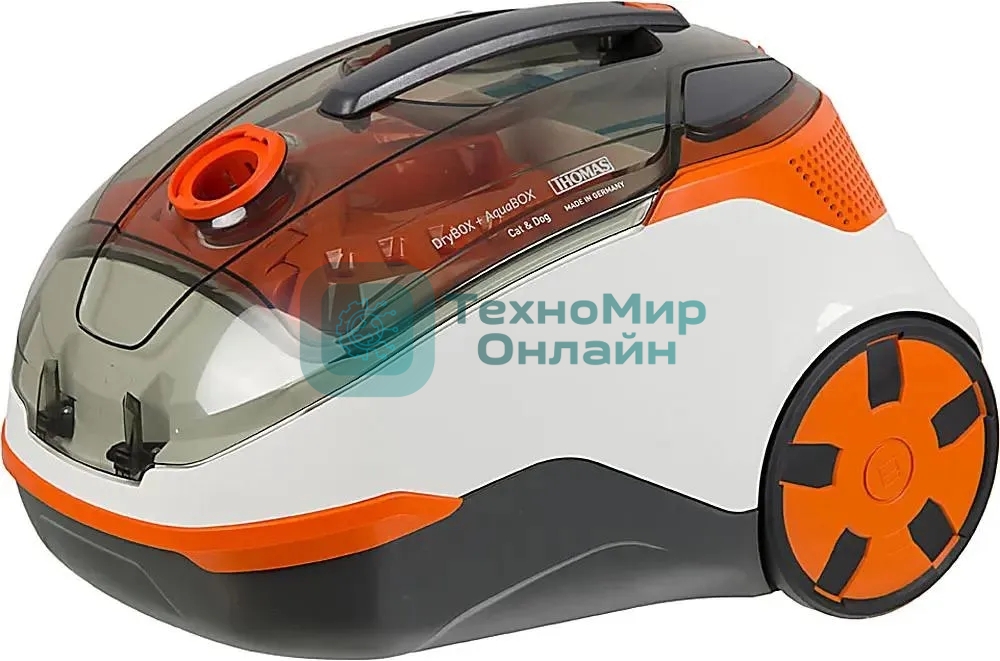 Пылесос моющий Thomas DryBOX + AquaBOX Cat&Dog белый/оранжевый, 325/1700 Вт, уборка сухая/сбор жидкости, пылесборник контейнер 2.6 л