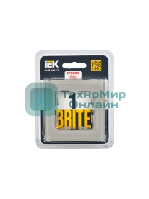 Рамка 1-местная IEK BRITE РУ-1-2-БрД (BR-M12-G-K30) стекло дымчатый