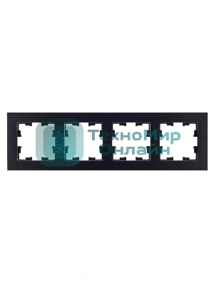 Рамка 4-местная IEK BRITE РУ-4-1-БрЧ (BR-M42-M-K02) металл черный