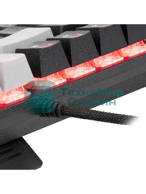 Клавиатура проводная Oklick K600X механическая черный/серый USB Multimedia for gamer LED