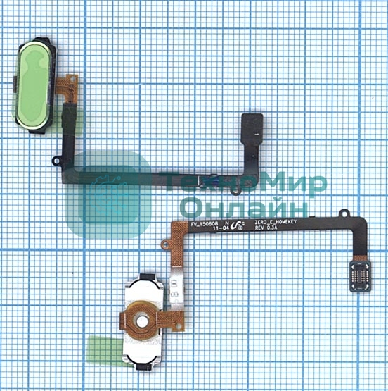 Кнопка HOME в сборе с механизмом и шлейфом для Samsung Galaxy S6 Edge SM-G925F, белый