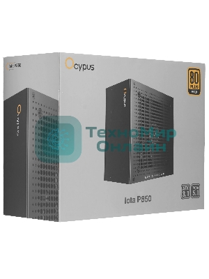 Блок питания 850W Ocypus Iota P850 (ATX, 80 PLUS Gold, APFC, 20+4 pin, 120мм fan, PCI-E 6+2Px3, 8xSATA) (Iota-P850-G1FFBK024X-EU)