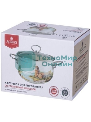 Кастрюля Agness 943-065 FAMILY HOUSE со ст.крышкой 1,5 л, 16 см