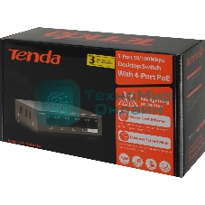 Коммутатор Tenda TEF1105P-4-38W 5PORT 10/100M