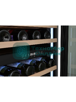 Винный шкаф встраиваемый ZÜGEL ZCWI570DB черный, 145 л, 2 отсека, 57 бут.